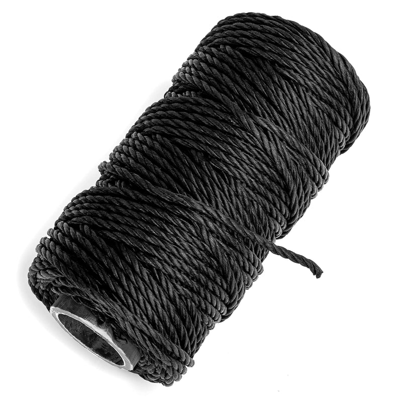 Texas Bushcraft Tarred Bank Line Twine - #36 Black Nylon String for Fishing, Camping and Outdoor Survival – Strong, Weather Resistant Bankline Cordage for Trotline 1/4 lb - #36 (131 ft) Braided - BeesActive Australia