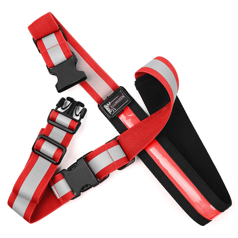 Extension for the Illumiseen LED Reflective Belt – Adds a max. of 19.6” to your LED Belt Red - BeesActive Australia