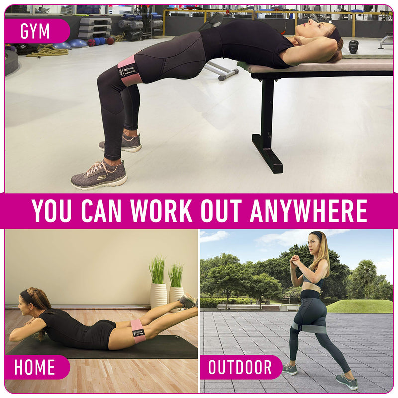 Resistance Bands for Working Out with Exercise Guide. Fabric Booty Bands for Women Men. Workout Bands Leg Bands for Working Out. Hip Resistance Loops for Squat Butt Glute Set Fitness Home Elastic Band - BeesActive Australia