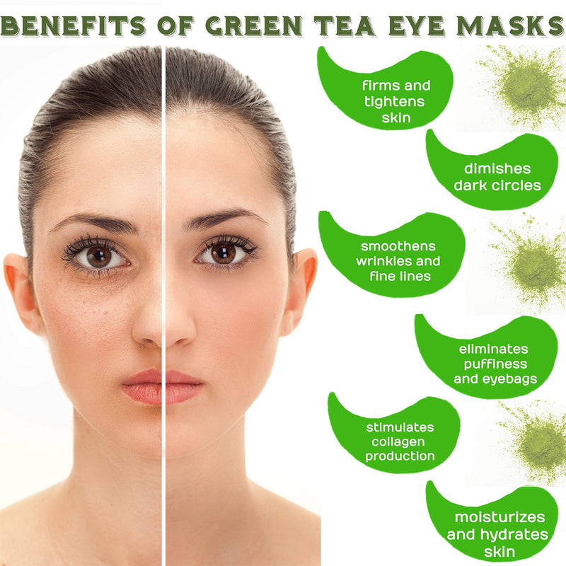 Green Tea Matcha Eye Mask by SUPRANCE - Under Eye Patches Treatment for Dark Circles, Eye Bags, Puffiness - Anti-Wrinkle With Hyaluronic Acid and Collagen - 30 Pairs/60 Pcs. - BeesActive Australia