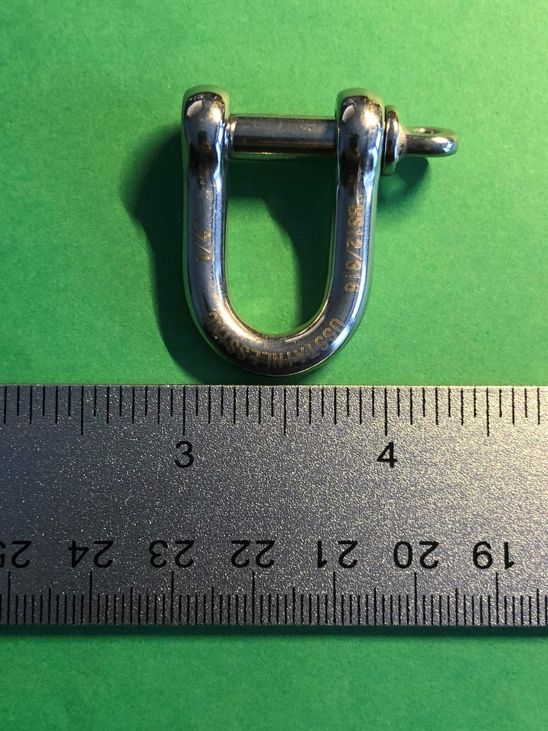 4 Pieces Stainless Steel 316 Forged D Shackle Marine Grade 1/4" (6mm) Dee - BeesActive Australia