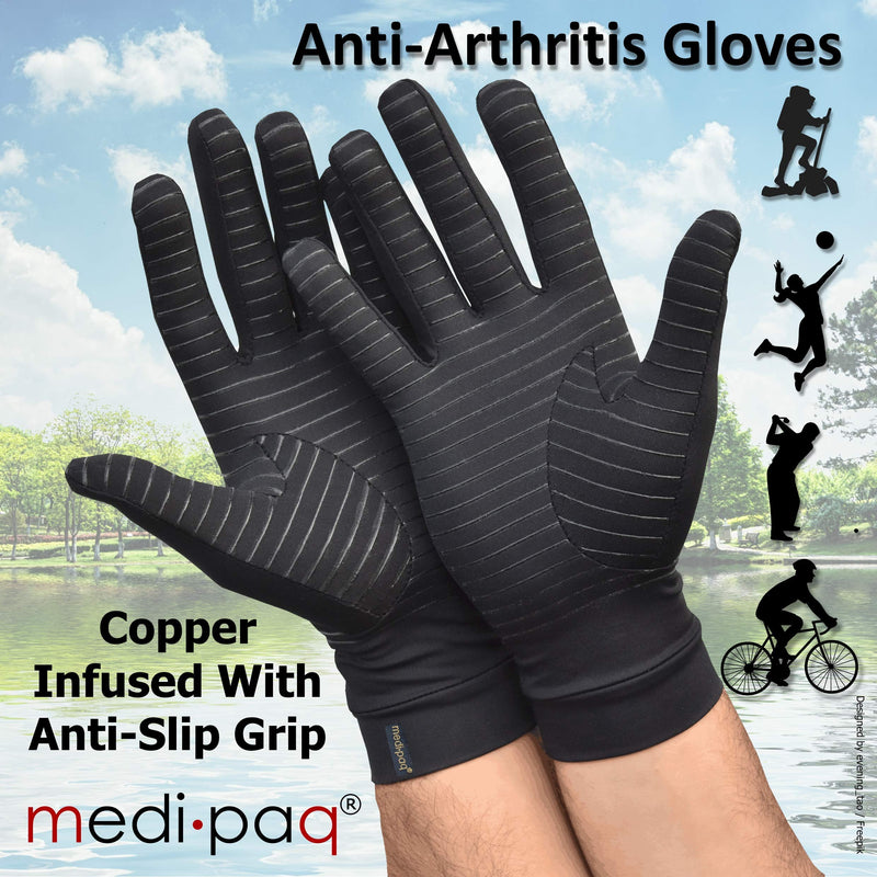Medipaq® Anti Arthritis Copper Compression Therapy Gloves with Grip M (Pack of 1) - BeesActive Australia