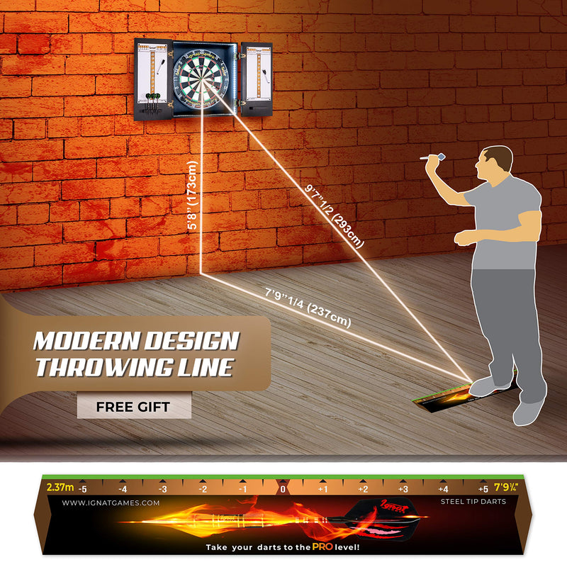IgnatGames Dart Throw Line Sticker - Compatible with Bristle/Sisal or Electronic Dartboard - Practical Peel & Stick Dart Toe Line - BeesActive Australia