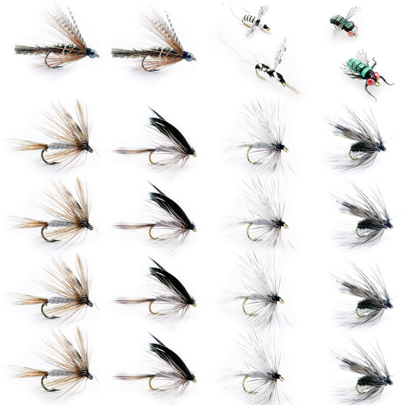[AUSTRALIA] - Fly Fishing Flies Kit /Trout/Salmon/ bass Flies Streamers . Dry/Wet Flies.Nymphs, ,Fly Poppers (with Waterproof Fly Box) pop& Streamers 