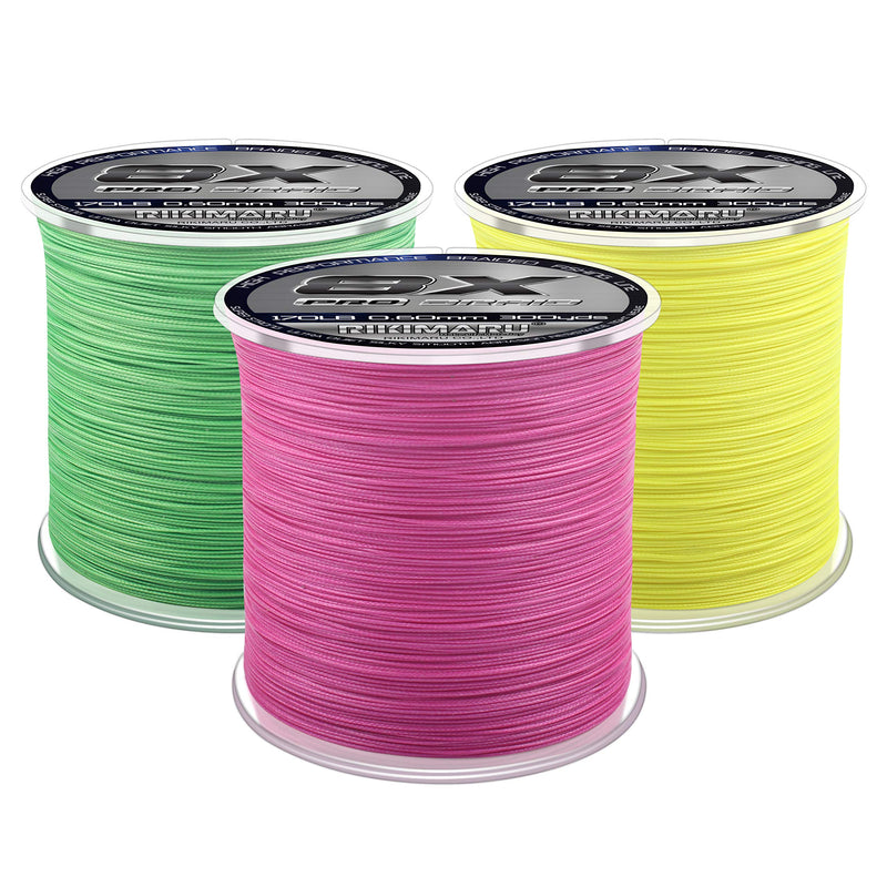 Rikimaru 8X Pro Braid Fishing Line 6LB-170LB, 300yds-1000yds Fluo-Green,Lemon Yellow,Plum Pink Plum Pink 10LB(0.12mm)-1000Yds - BeesActive Australia
