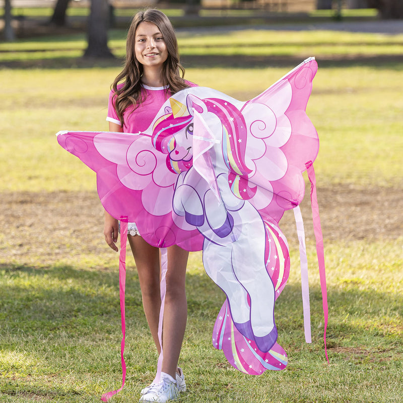 JOYIN 43.3'' Giant Unicorn Kite Easy to Fly Huge Kites for Kids and Adults with 262.5 ft Kite String, Large Beach Kite for Outdoor Games and Activities - BeesActive Australia