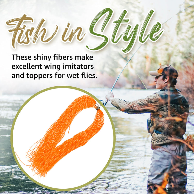 Creative Angler Crystal Flash Fly Tying Material Hot Orange - BeesActive Australia
