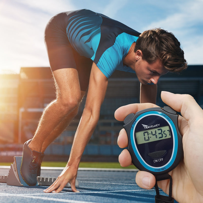 Digital Stopwatch - No Bells, No Whistles, Simple Basic Operation, Silent, Clear Display, ON/Off, Child Friendly, AAA Batteries (Included), Black - BeesActive Australia