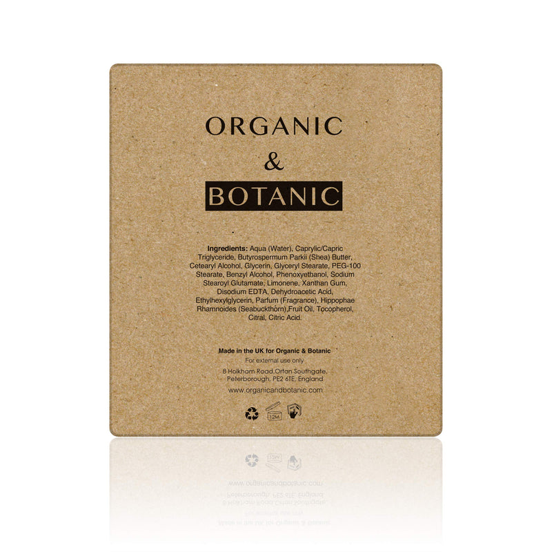 Organic & Botanic Vegan Mandarin Orange Shea Butter Hydrating Body Cream 100ml for Dry and Sensitive Skin. Premium Vegan Skincare For All Skin Types. Made In The UK. 50ml - BeesActive Australia