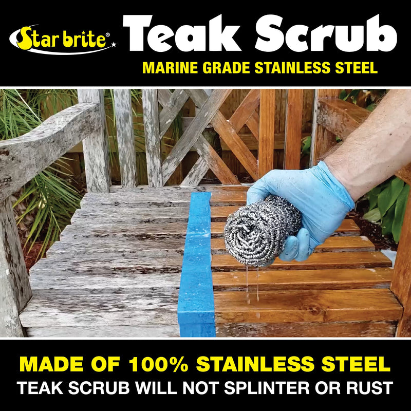 STAR BRITE Stainless Steel Teak Scrub - Refinish Wood Furniture & Teak (088450) - BeesActive Australia