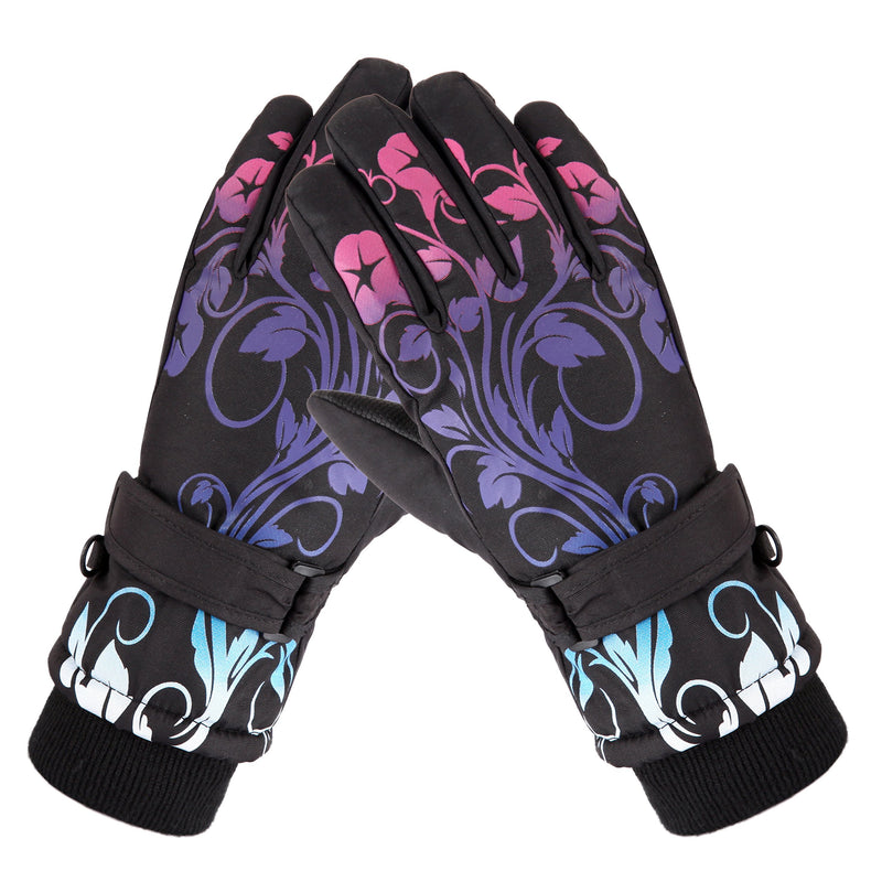 HighLoong Kids Waterproof Ski Snowboard Gloves Breathable Thinsulate Lined Winter Cold Weather Gloves for Boys and Girls Gradient Printing 4/5 - BeesActive Australia