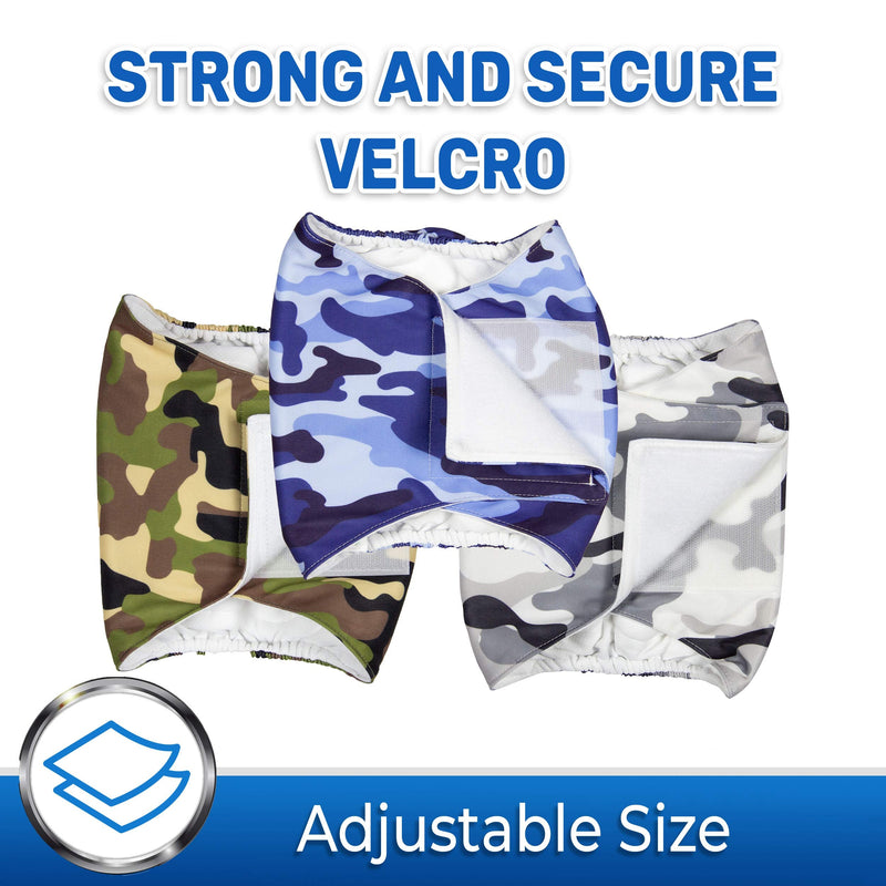 Pet Magasin Male Dog Belly Manner Band Wraps Nappies (3 Pack)… Camo Medium (15"-21" Waist) - BeesActive Australia