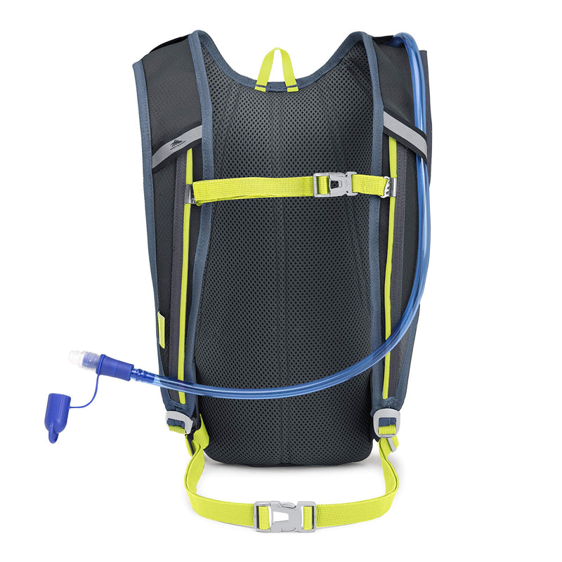 High Sierra HydraHike Hydration Backpack, Lightweight Running Backpack, Cycling, Hiking, for Men, Women & Kids, Graphite Blue/Mercury/Glow, 4L - BeesActive Australia