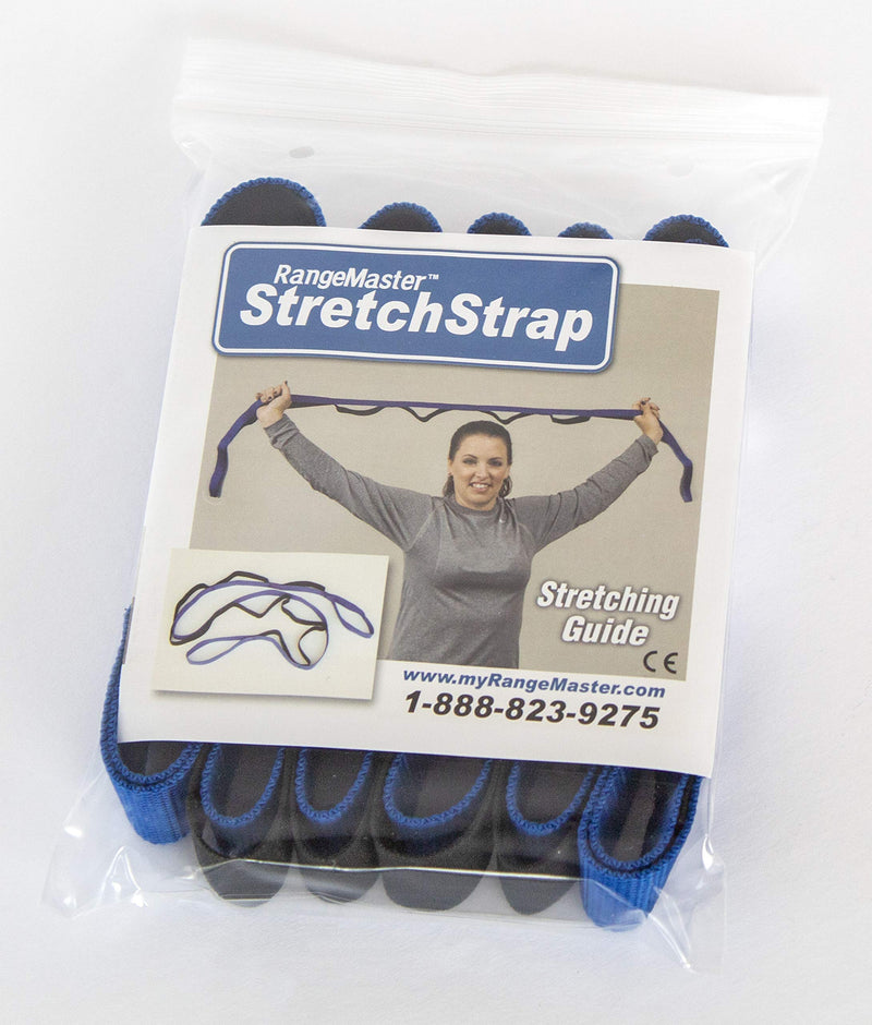 RangeMaster Stretch Strap with Exercise Guide│ Versatile Multi-Loop Strap Perfect for Yoga, Pilates, and Physical Therapy │ Portable │ Helps Improve Flexibility Blue - BeesActive Australia