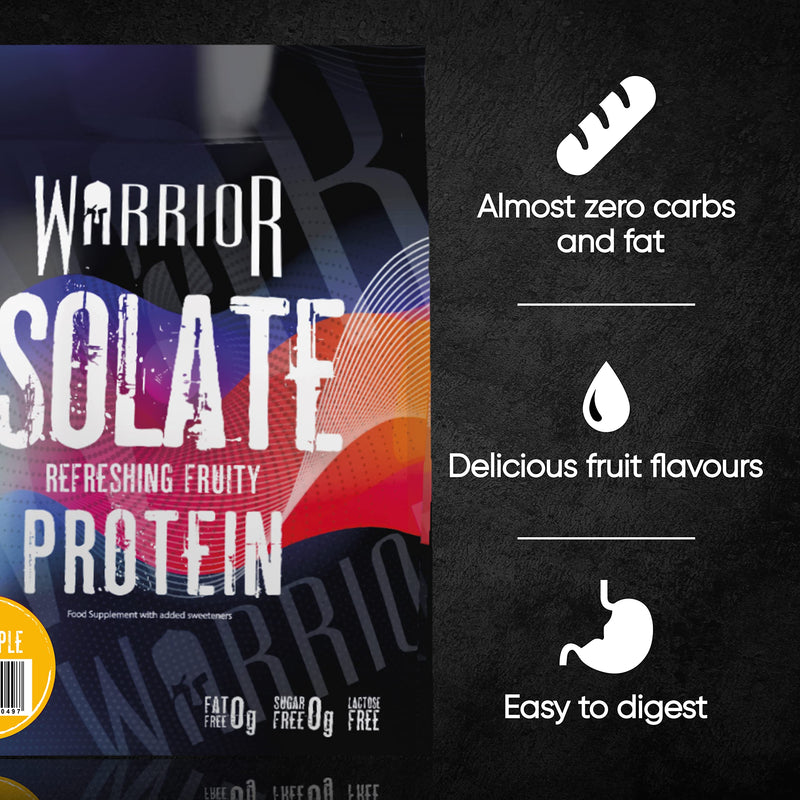 Warrior, Ultra-Pure Whey Protein Isolate 500g - Refreshing Fruit Protein - High Protein Low Carb (Pineapple) Pineapple 500 g (Pack of 1) - BeesActive Australia