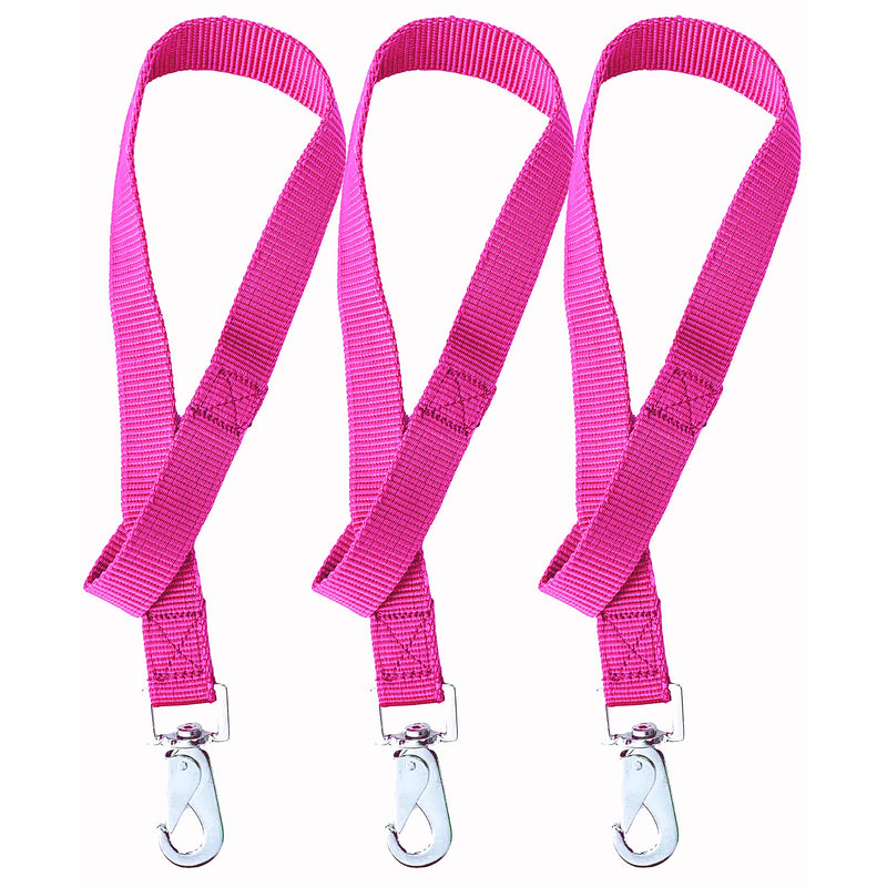 Majestic Ally Pack of 3 Horse Bucket Strap Hangers – Practical and Easy Design for Indoor or Outdoor Use -Set of 3,-1"x22" Hot Pink - BeesActive Australia