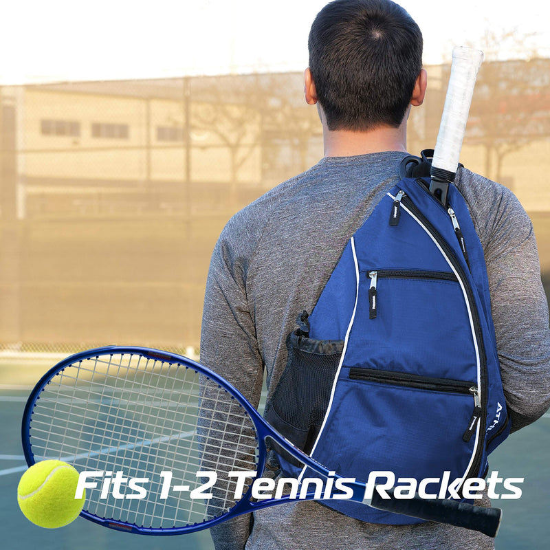 Athletico Sling Bag - Crossbody Backpack for Pickleball, Tennis, Racketball, and Travel for Men and Women Blue - BeesActive Australia