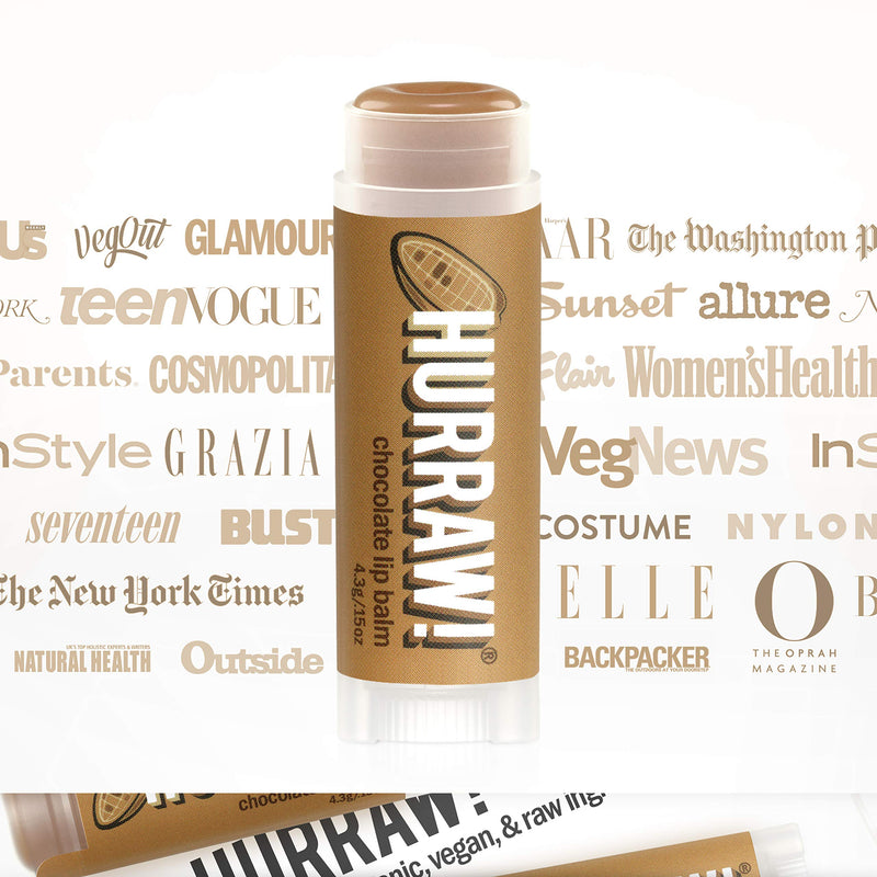 Hurraw! Chocolate Lip Balm, 2 Pack: Organic, Certified Vegan, Cruelty and Gluten Free. Non-GMO, 100% Natural Ingredients. Bee, Shea, Soy and Palm Free. Made in USA - BeesActive Australia