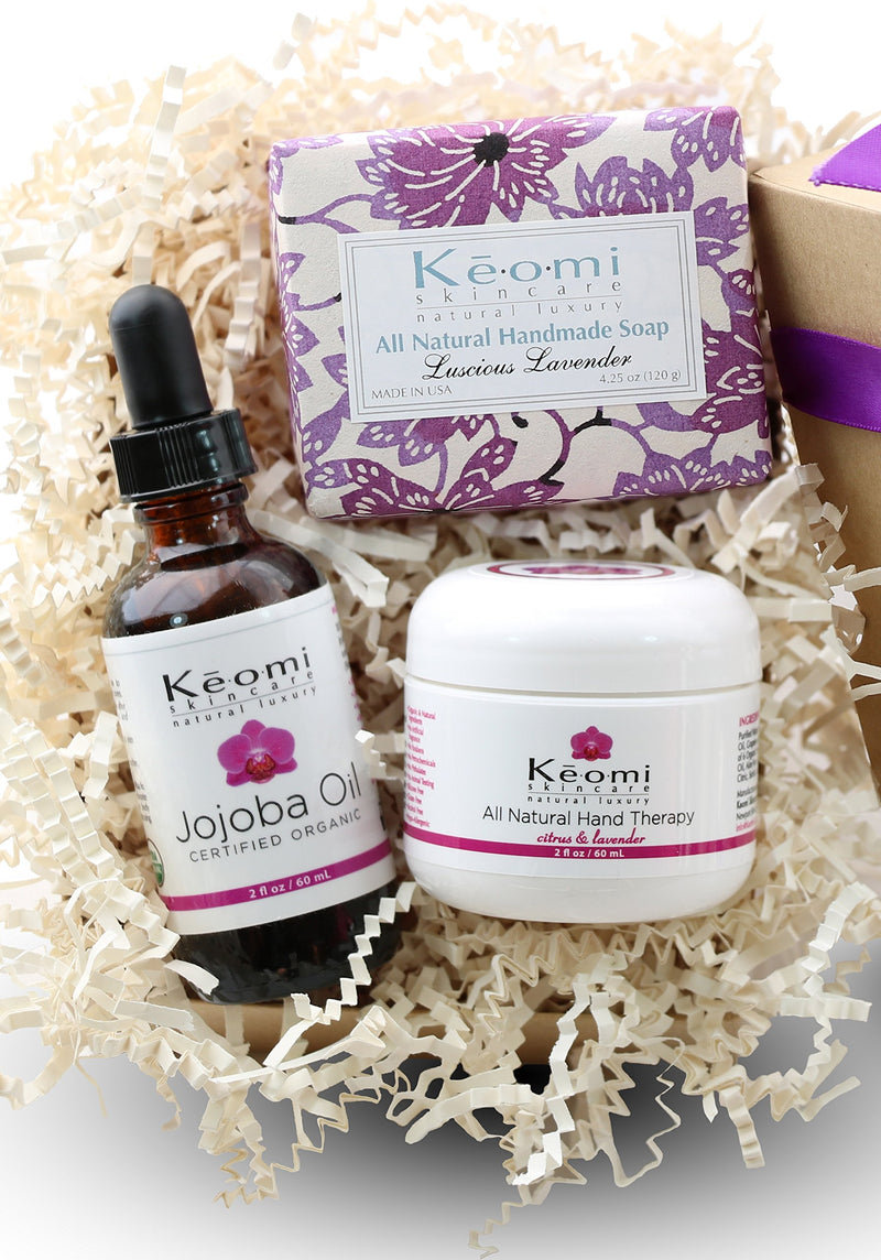 Lavender Organic Handmade Bath and Body Set - by KEOMI NATURALS - Pamper Them with All Natural Luxury - Scented with Essential Oils - Beautifully Packaged Ready to Give - BeesActive Australia