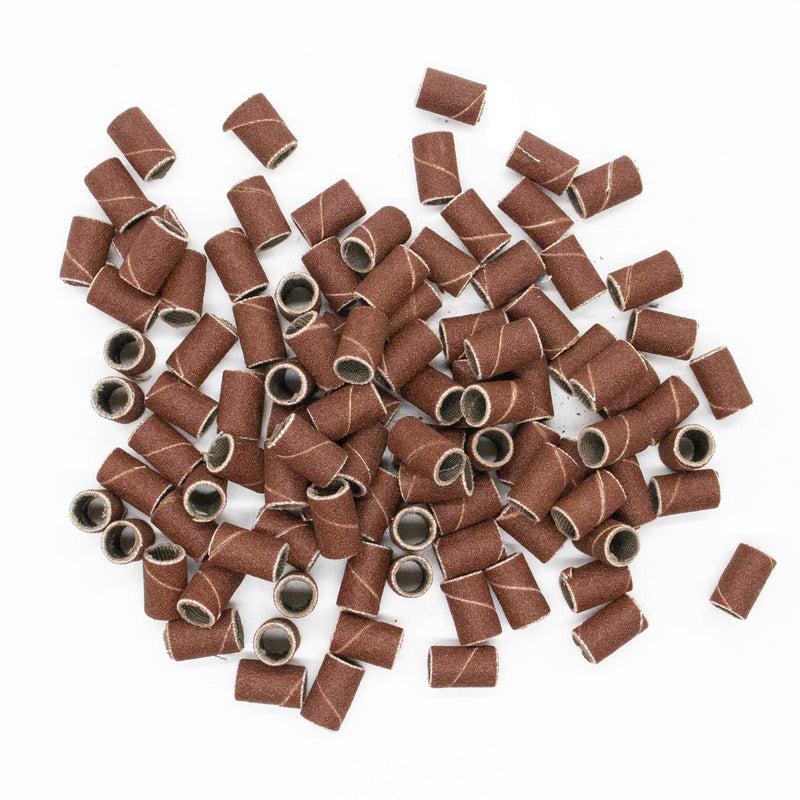 HuiYouHui 100Pcs Sanding Bands,Professional Nail Manicure Grit File Sand Piece Set Nail Art Professional Sanding Bands Brown Pieces Gel File Gel Polish Remover Manicure Pedicure Nail Tools - BeesActive Australia