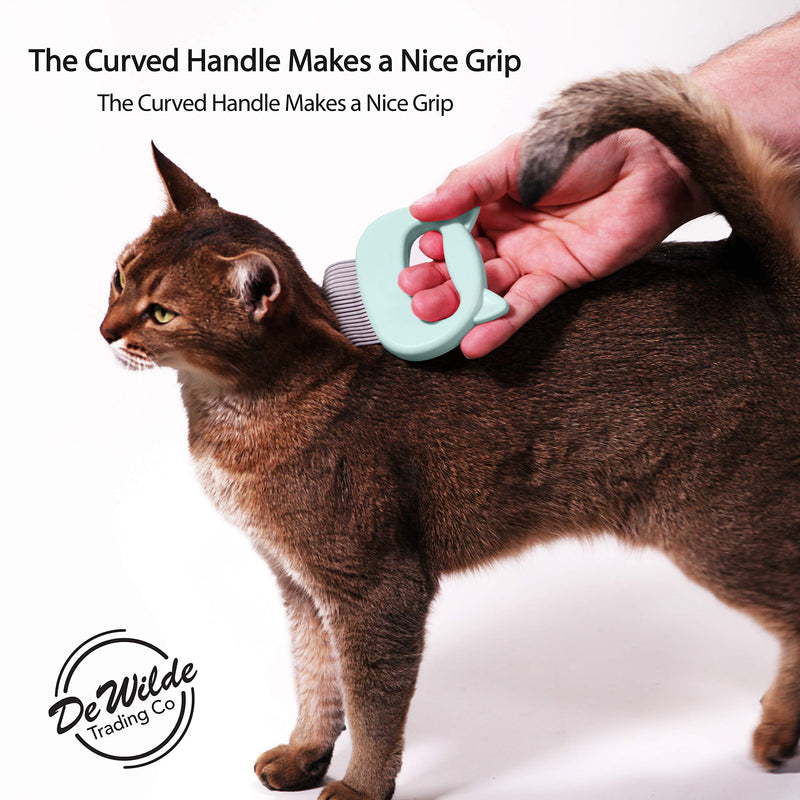 Cat Grooming Comb - Green Massage Comb - Light Hair or Fur Removal Soft Dematting Detangling and Deshedding - Pet Shedding Remover Tool for Cats Dog Rabbit Sea Foam Green - BeesActive Australia