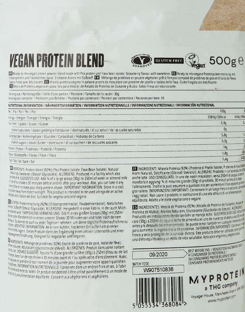 Vegan Protein Blend, Strawberry - BeesActive Australia