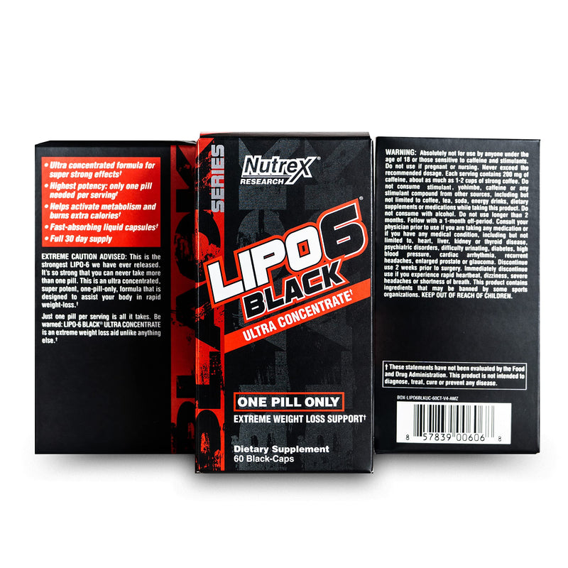 Nutrex Research Lipo-6 Black Ultra Concentrate | Thermogenic Energizing Fat Burner Supplement, Increase Weight Loss, Energy & Intense Focus |Capsule, 60Count 60 Count (Pack of 1) - BeesActive Australia