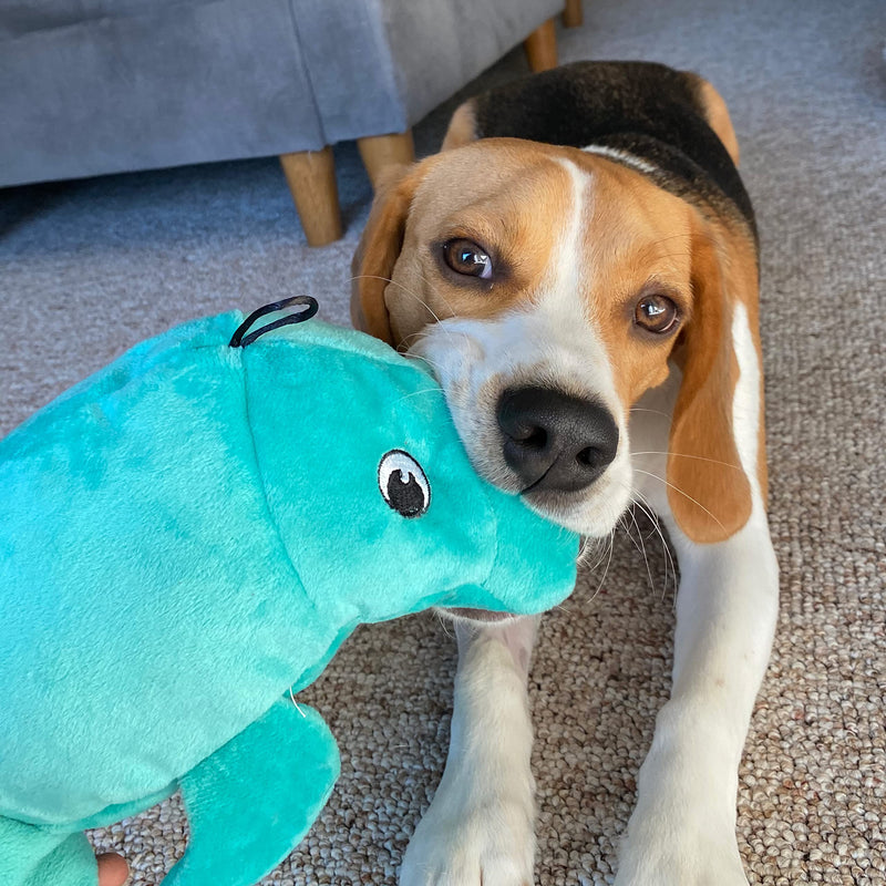 Snuggle Puppy Tender-Tuffs - Large Marine Stuffed Plush Manatee Toy - With Puncture Resistant Squeaker, Great for Big Dogs - BeesActive Australia