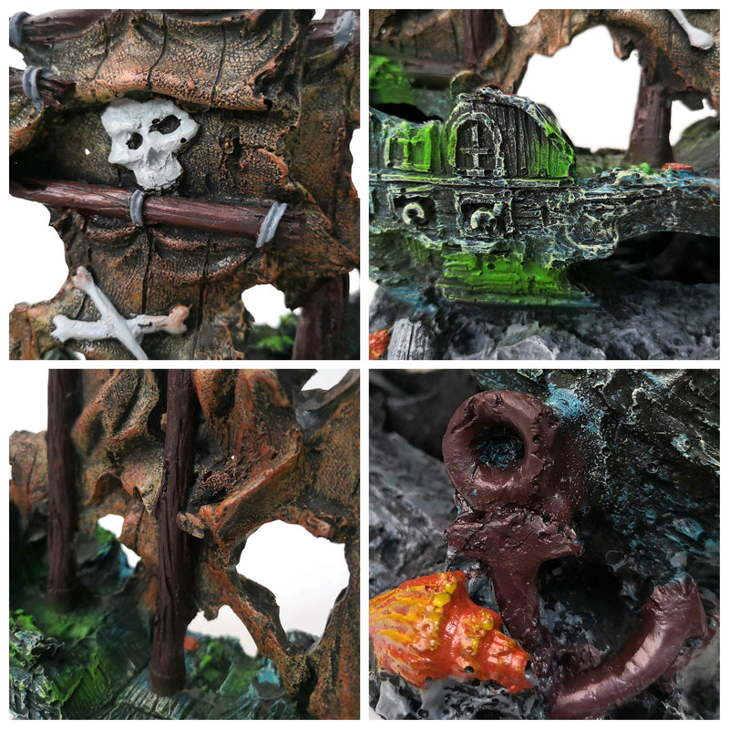 M2cbridge Antique Roman Column Ruins European Castle Aquarium Decorations Fish Tank Hideout Rocks (Pirate Shipwreck) Pirate Shipwreck - BeesActive Australia