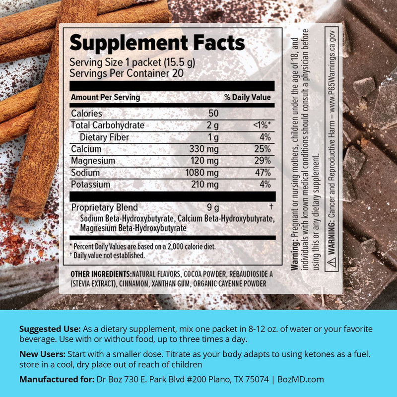Mexican Chocolate Spice Max Strength Keto BHB Powder [20 Sachets,16.6g] -Best Keto Supplement for Weight Loss - Keto Supplement | Keto Shake – Keto Diet BHB Powder - BeesActive Australia