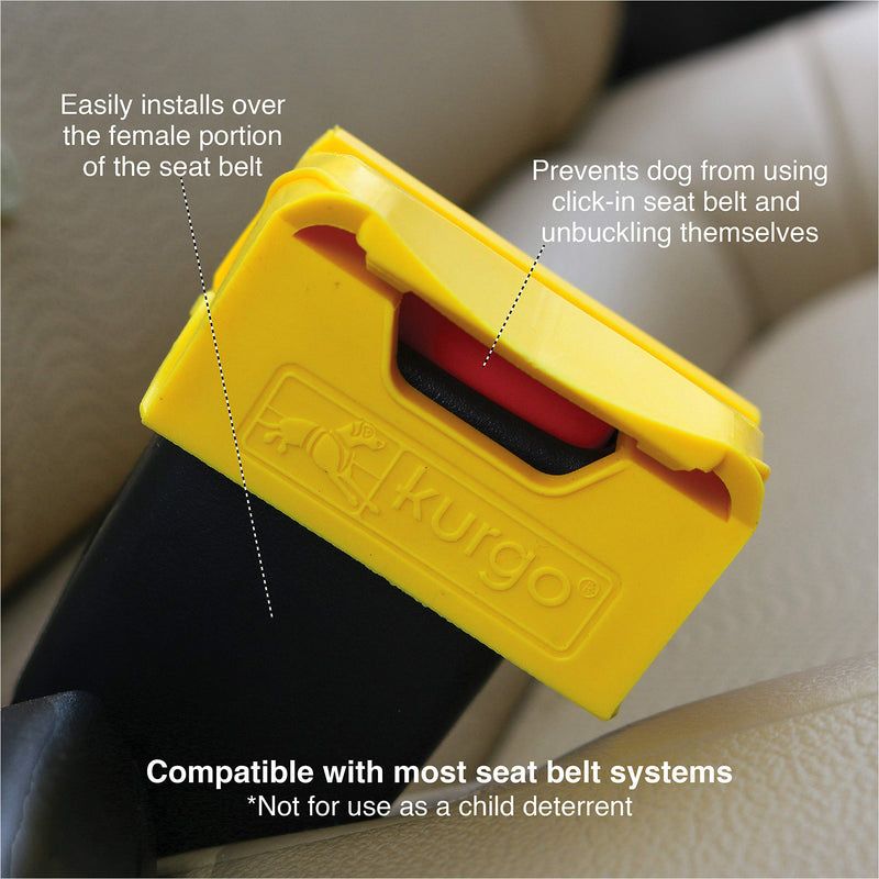 Kurgo Direct to Seatbelt Tether for Dogs, Car Seat Belt for Pets, Adjustable Dog Safety Belt Leash, Quick & Easy Installation, Works with Any Pet Harness, Carabiner, Swivel, Bungee, Zipline - BeesActive Australia