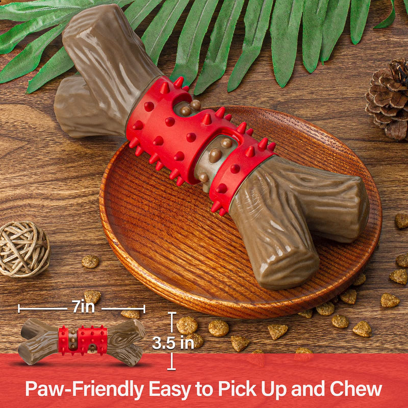 Tough Dog Toys Aggressive Chew Toys for Large Dogs, RANTOJOY Durable Dog Chew Toys for Medium Large Breed, Nylon Rubber Dog Teething Stick Toys Puppy Chewers Dogs Birthday Gift Christmas Beef B - BeesActive Australia