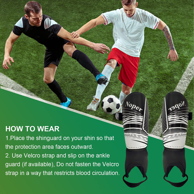 Soccer Shin Guards for Kids Youth, Shin Guard and Shin Guard Sleeves for Boys and Girls for Football Games EVA Cushion Protection Reduce Shocks and Injuries C-black+white Large - BeesActive Australia