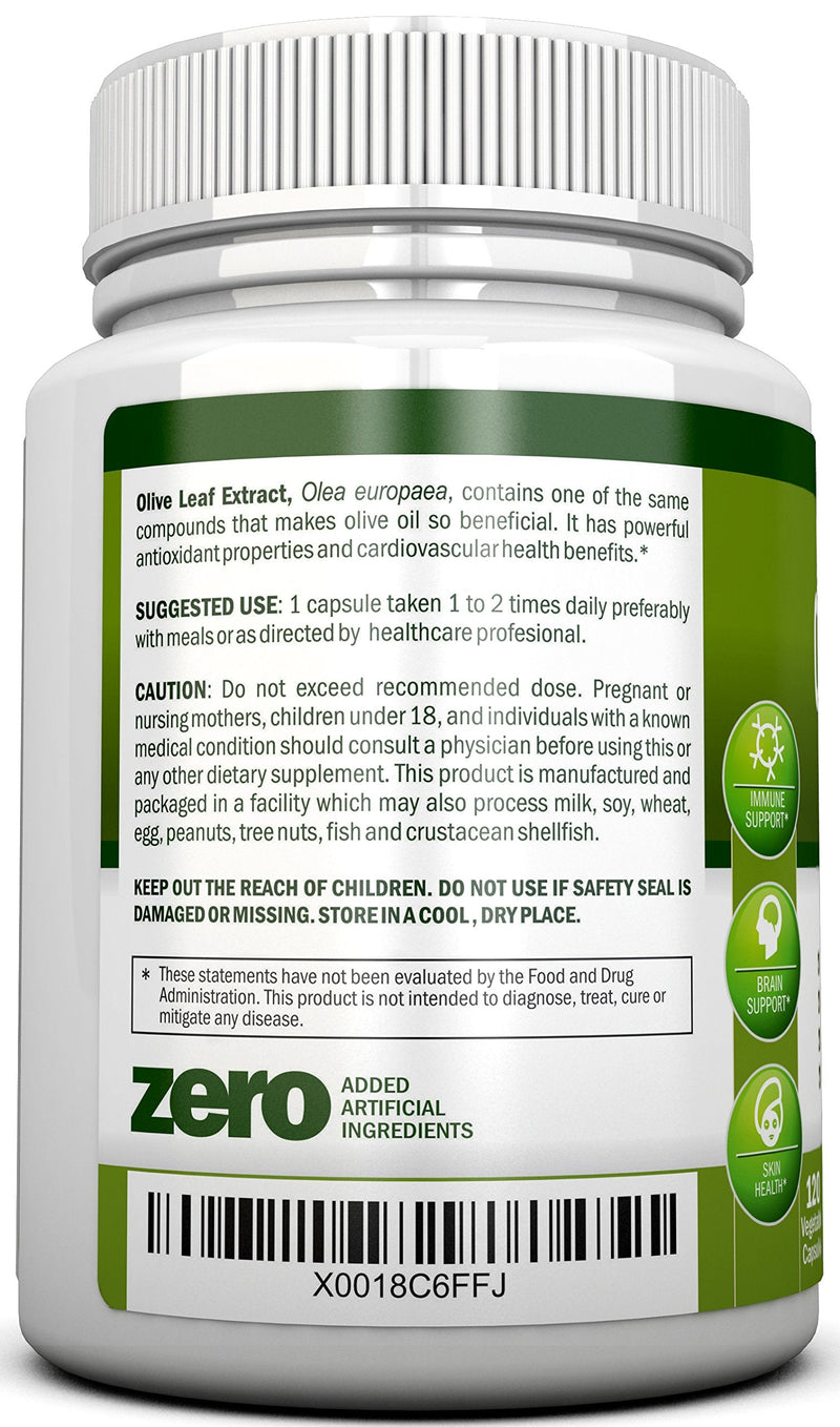 Olive Leaf Extract - 750 Mg - 120 Capsules - Extra Strength - 20% Oleuropein - Non-GMO Formula - Premium Quality From Pure Olive Leaves - Powerful Antioxidant - Great for Heart, Skin and Immune System - BeesActive Australia