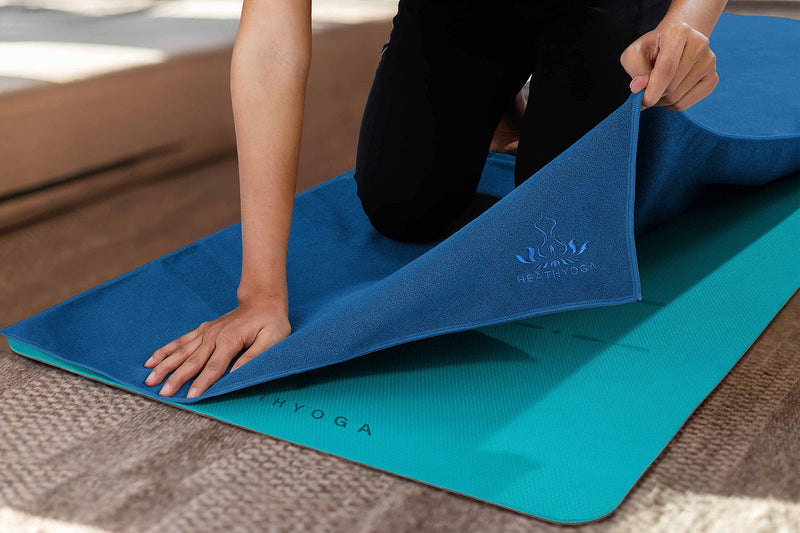 Heathyoga Non-Slip Hot Yoga Towel, Stickyfiber Non Slip Yoga Mat Towel with Silicone Grip & Free Spray Bottle, Microfiber Yoga Mat Towel Non Slip for Hot Yoga, Bikram, Pilates and Fitness - BeesActive Australia