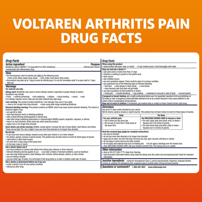 Voltaren Arthritis Pain Gel for Powerful Topical Arthritis Pain Relief, No Prescription Needed - 3.53 Ounce (Pack of 2) - BeesActive Australia