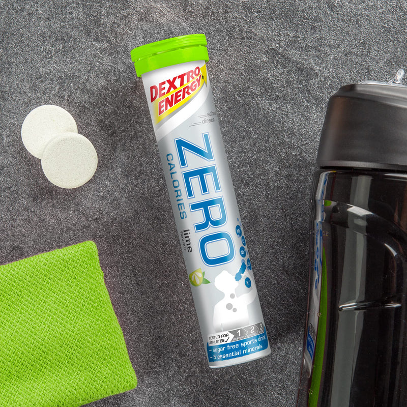 Dextro Energy Zero Calories I Recovery and Hydration Electrolyte Drink I Zero Effervescent Tablets I Lime | 3 Tubes, 60 Tablets | - BeesActive Australia