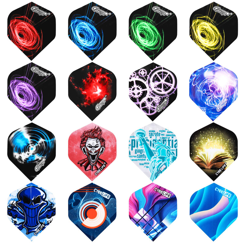 CyeeLife-PET Dart Flights 48pcs(16Designs) Standard,Accessories kit Wings - BeesActive Australia
