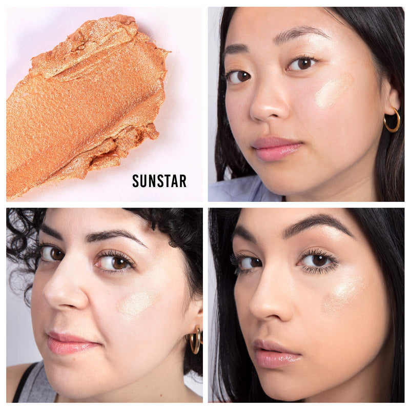 C'est Moi Dream Beams Cream Highlighter | Gentle, Lightweight, Blendable Cream Highlighter Gives Skin a Dreamy Luminous Glow, Enriched with Shea Butter and Aloe Leaf | Sunstar (Gold), 0.34 Fl Oz - BeesActive Australia
