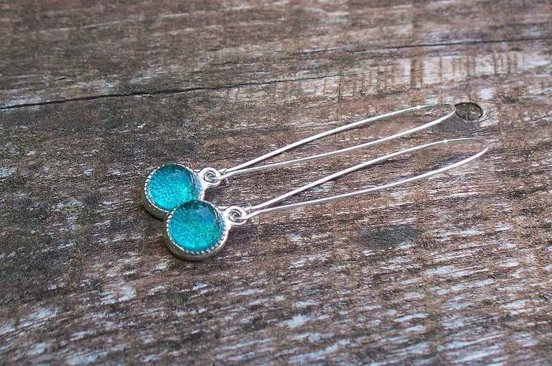 Recycled Vintage Mason Jar Long Drop Charm Earrings - BeesActive Australia