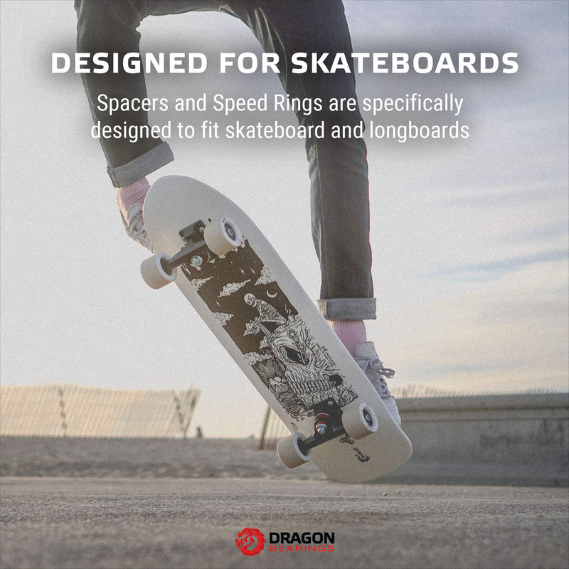 Fireball Dragon Precision Aluminum Spacers and Washers Set for Skateboards and Longboards Black - BeesActive Australia
