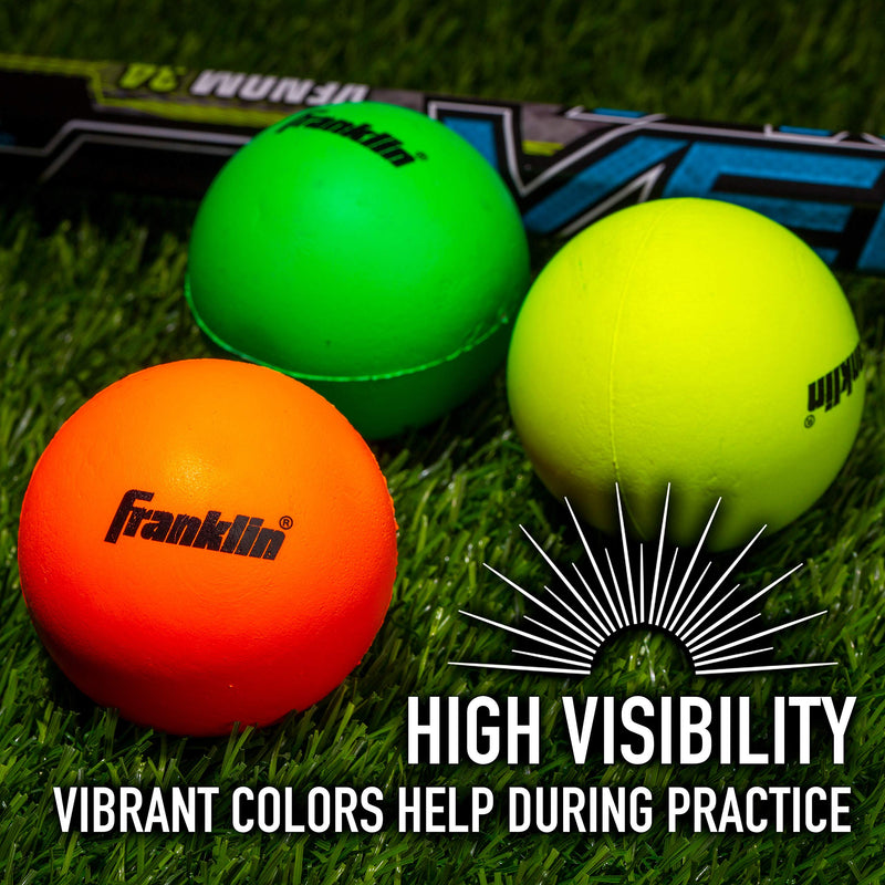 [AUSTRALIA] - Franklin Sports Lacrosse Balls - Soft Rubber Lacrosse Balls for Kids - Perfect for Beginners & First Time Players - Softer & Smaller Construction than Regulation Balls - Bright Colors 6-Pack 