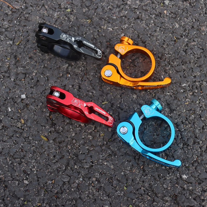 VIARON Bike Seat Post Clamp Aluminium Alloy Quick Release Bicycle Seat Clamp 31.8/34.9MM (Black, 31.8mm) Black - BeesActive Australia