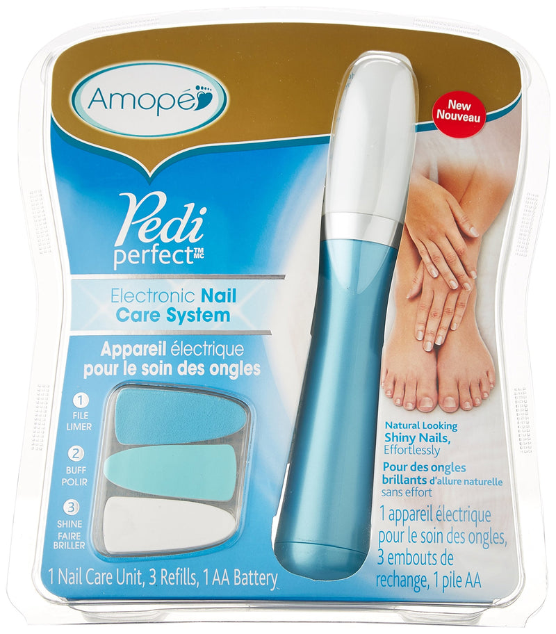 Amopé Pedi Perfect Electronic Nail File with Nail Oil Sample 1 ea Blue Plain - BeesActive Australia