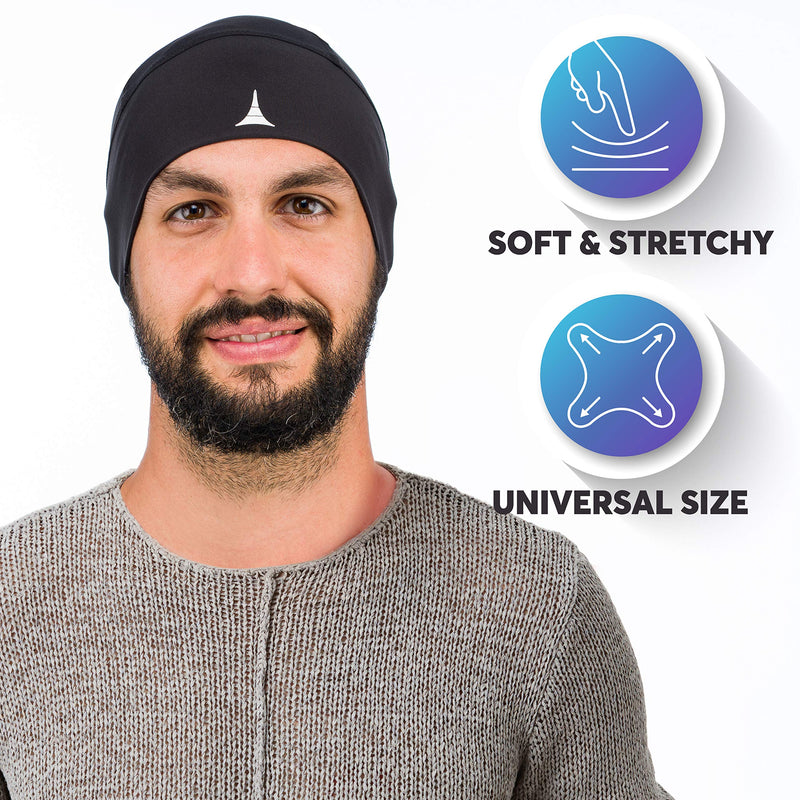 Helmet Liner Sweat Wicking Skull Cap Beanie. Ultimate Performance Moisture Wicking. Fits Under Helmets American Black - BeesActive Australia