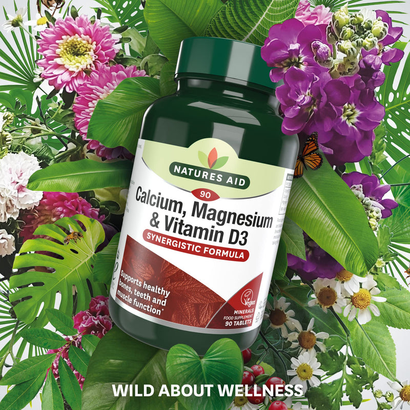 Natures Aid Calcium, Magnesium and Zinc, Maintain Normal Bones, Teeth and Muscle Function, Vegan, 90 Tablets Calcium, Magnesium and Zinc, 90 Tablets - BeesActive Australia