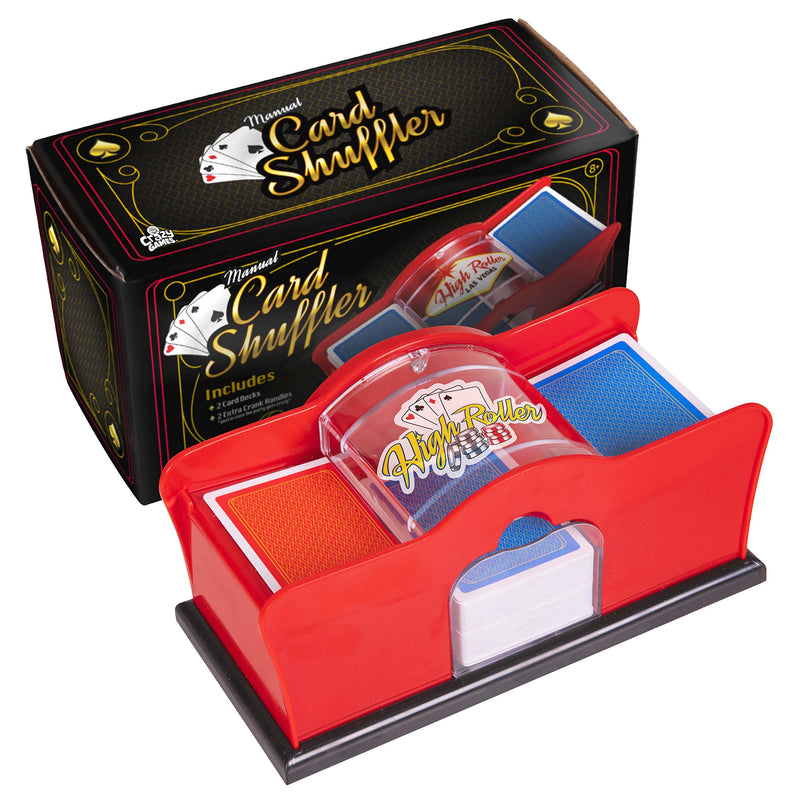 Deluxe Manual Card Shuffler (2-Deck) for Blackjack, Poker - Hand Crank Casino Card Shuffler Includes 2 Free Playing Card Decks - BeesActive Australia