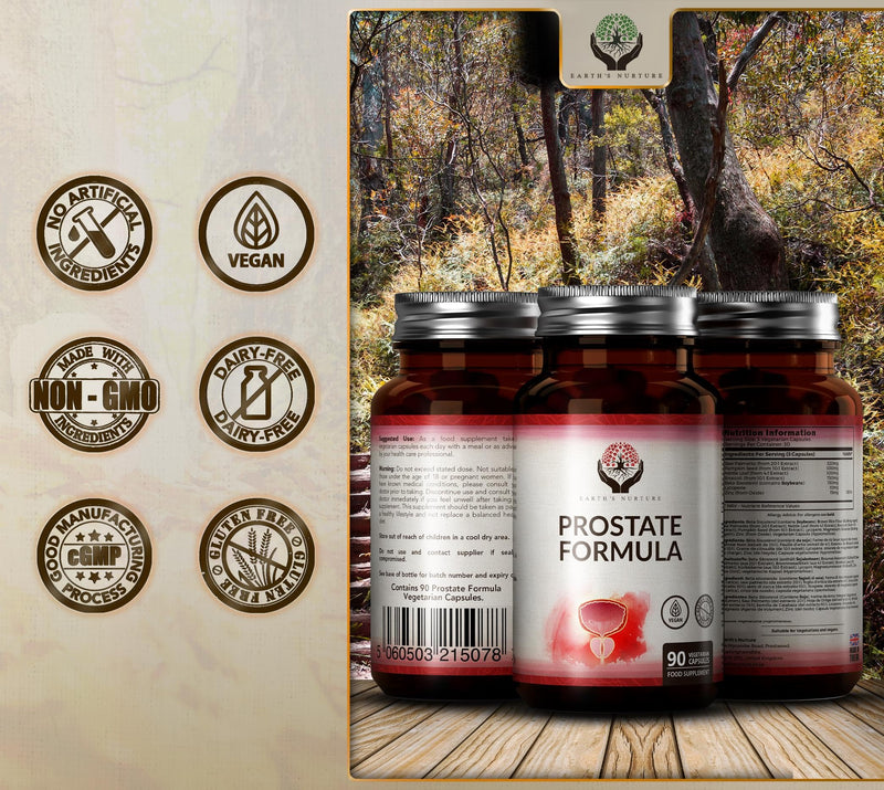 EN Prostate Supplement | with Saw Palmetto, Pumpkin Seed Extract & Zinc to Support Mens Health | 90 Vegetarian Prostate Capsules for Men | Non GMO & Gluten Free | Manufactured in The UK - BeesActive Australia