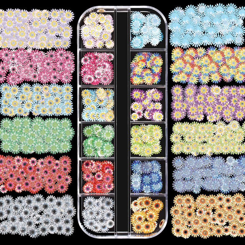 3 Boxes 36 Grids 3D Flowers for Nails 3D Nail Stickers Nail Dried Flowers Decals Nail Art Flowers Sequins for Nail Decoration DIY Crafting - BeesActive Australia