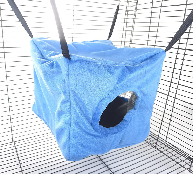 VEDEM Ferret Cube Hammock Small Animals Cage Hanging Bunkbed Hideout Warm Bed Blue - BeesActive Australia